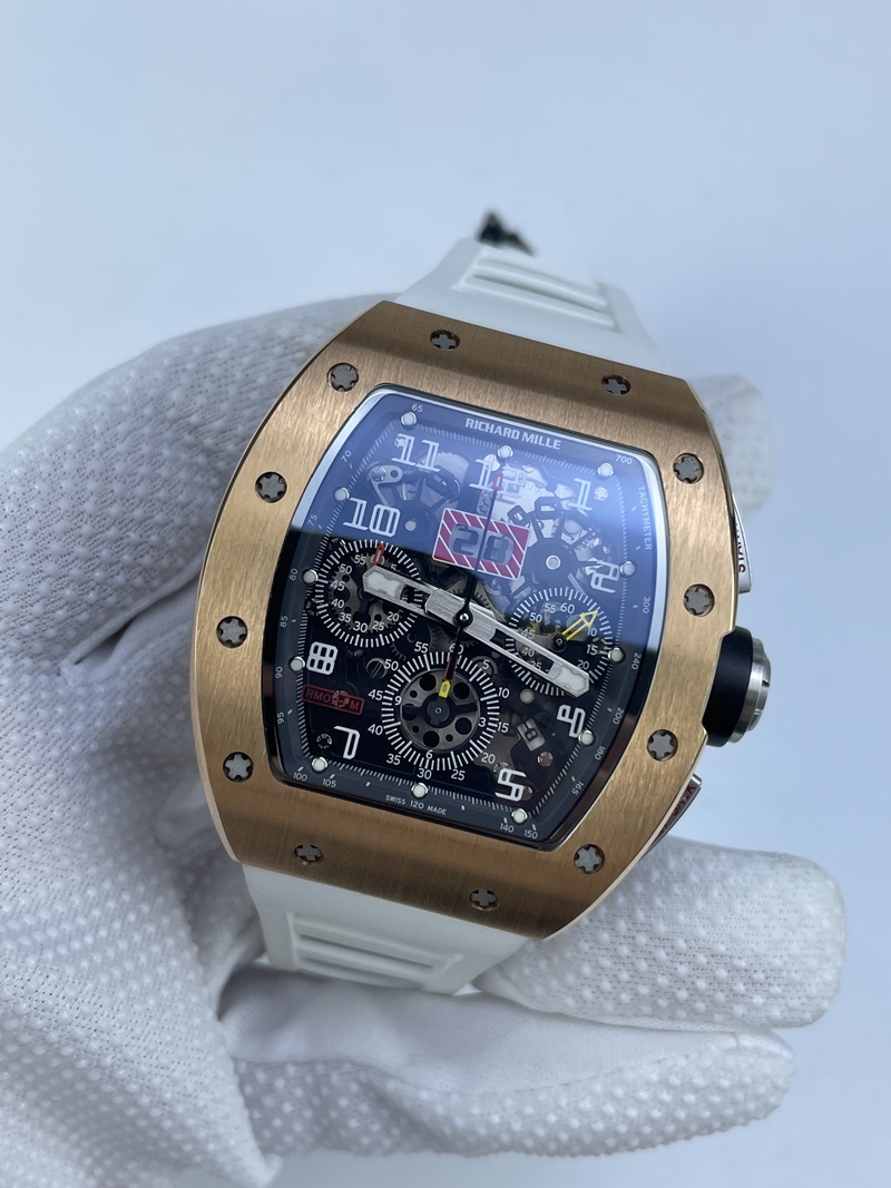 (국내발송1점 )KV공장 리차드밀 RM011 크리스탈다이얼 로즈골드 화이트러버