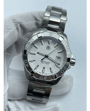 (준비완료/특급배송)NO.3580/신공장 태그호이어 아쿠아레이서 300M 쿼츠 스틸 화이트다이얼